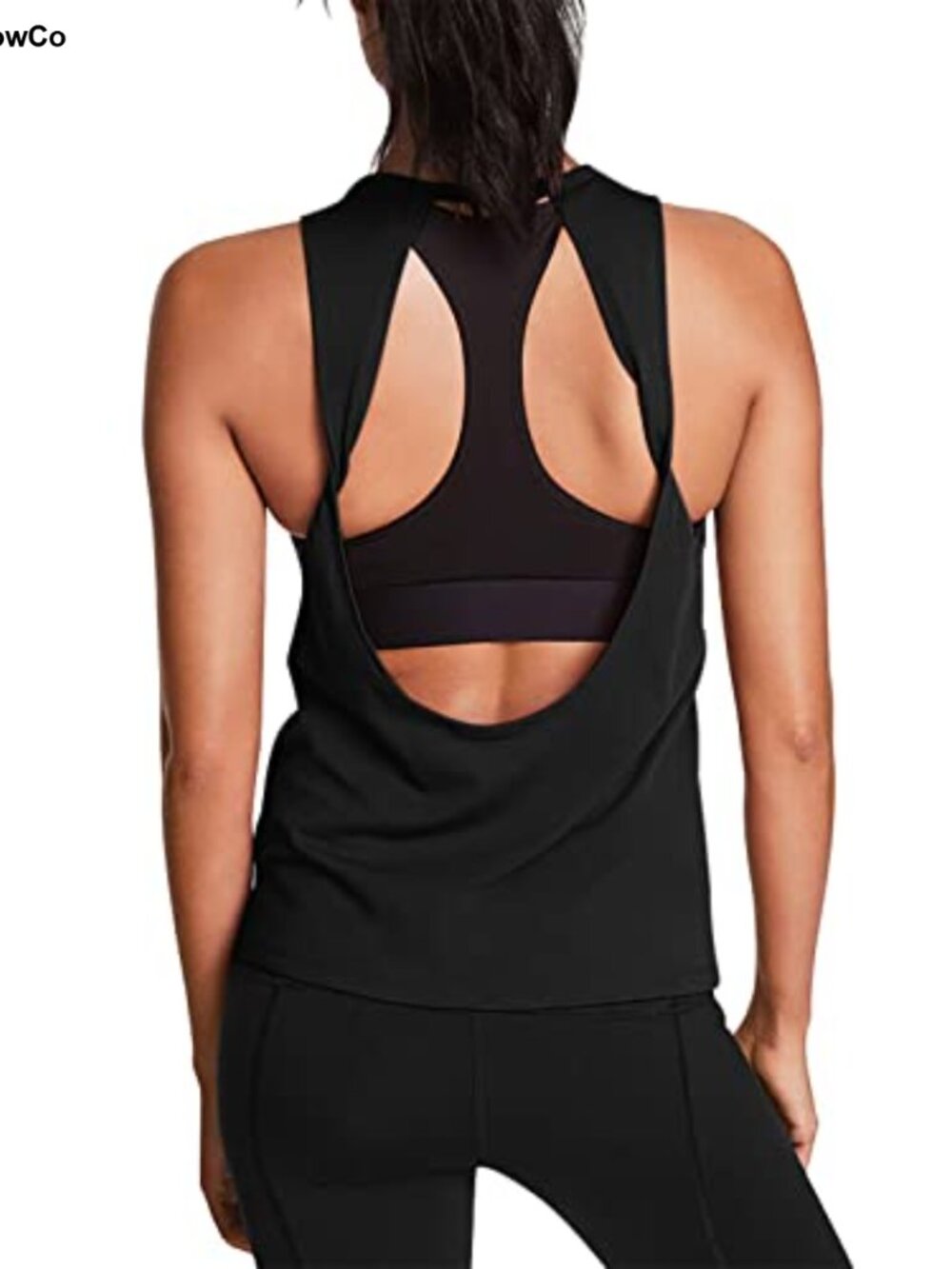 Open Back Twist Back Sleeveless Yoga Tank Top Women Workout Athletic